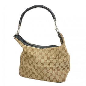 Gucci GG Canvas Bamboo Shoulder Bag 000 0531 Beige Women's