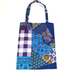 HERMES Petit H Logo Shoulder Bag Tote Silk Women's Purple