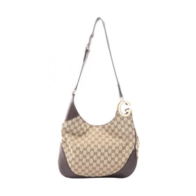 Gucci Charlotte GG Canvas Shoulder Bag, and Leather, Women's, Beige Brown, 203503