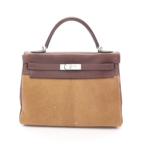 Hermes Hermès Kelly 32 handbag, calfskin leather, Vaux Troika, women's, brown