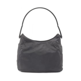 Prada Shoulder Bag with Plastic Handle, Nylon, Women's, Black