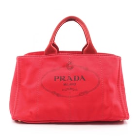Prada Canapa Tote Bag, Canvas, Women's, Red, BN1872