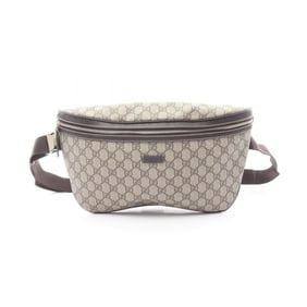 Gucci GG Supreme waist bag, body coated canvas and leather, for men women, beige brown, 211110