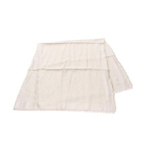 Louis Vuitton Monogram Shawl, Greige, Wool and Silk, Women's, Beige, M71336