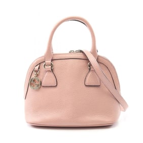 Gucci Interlocking G Handbag, Leather, Women's, Pink, 449661