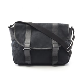 Gucci GG canvas shoulder bag, and leather, for men women, navy black.