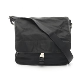 Prada Viaggio Shoulder Bag in Nylon and Saffiano Leather, Black, V166 for Men Women