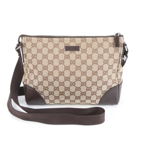 Gucci GG Canvas 114273 Leather Shoulder Messenger Bag Brown Men's