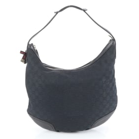 Gucci GG Canvas Princess 162882 Leather Shoulder Bag, One-Shoulder, Black, Women's