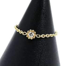 Christian Dior Dior 18K Yellow Gold Mimi Rose Diamond Chain Ring JMRO95001, Size 11, 52mm, 0.5g,