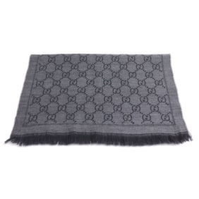 GUCCI GG pattern wool scarf, gray, men's