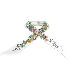 Christian Dior Dior Mitzah Flora Scarf, White/Multicolor, 24FCO1061606, Women's