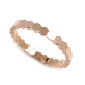 Chaumet 18KPG Pink Gold Be My Love Honeycomb Ring 081931 Size 9 (49mm) 1.8g Women's