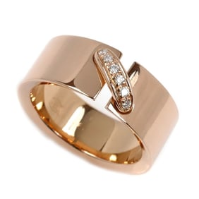 Chaumet 18KPG Pink Gold Lien Evidence Ring with Diamonds, Size 6, 46mm, 8.1g, Women's
