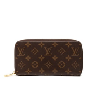 Louis Vuitton Monogram Zippy Wallet, Round Zipper Long Wallet M60017, Brown Leather, Women's, LOUIS
