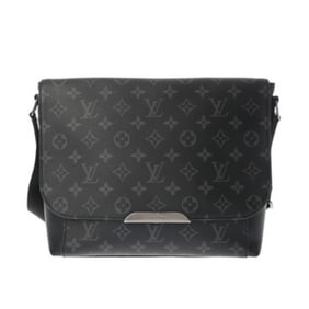 LOUIS VUITTON Monogram Eclipse Messenger Explorer PM Black M40565 Men's Canvas Shoulder Bag, AB