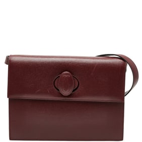 Cartier Must Line Crossbody Shoulder Bag Wine Red Bordeaux Leather Women's CARTIER
