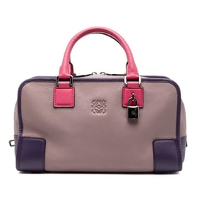 LOEWE Anagram Amazona 28 Handbag in Purple and Pink Leather for Women