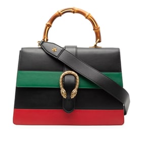 Gucci Bamboo Dionysus Handbag/Shoulder Bag 2WAY 421999 Black Multicolor Leather Women's GUCCI
