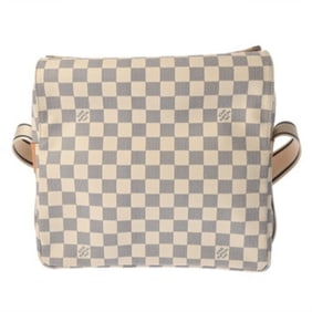 LOUIS VUITTON Damier Azur Naviglio White N51189 Women's Canvas Shoulder Bag, AB Rank, Pre-owned,