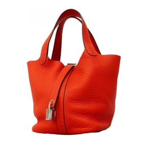 Hermes Hermès Picotin Lock PM Handbag in Taurillon Clemence Leather with Rouge Tomato A Stamp for