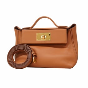 Hermes Hermès Van Quatre Mini Handbag, Evercolor Gold, Double Stamp, 2-Way Bag for Women