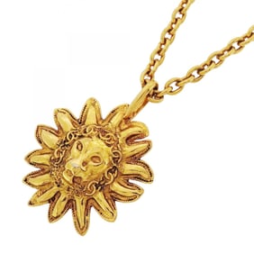 Chanel Necklace with Coco Mark and Lion Motif, GP Plated, Gold, for Women