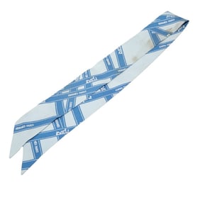 Hermès Twilly BOLDUC AU CARRE Bolduc Ribbon Scarf Muffler Blue Silk Women's HERMES
