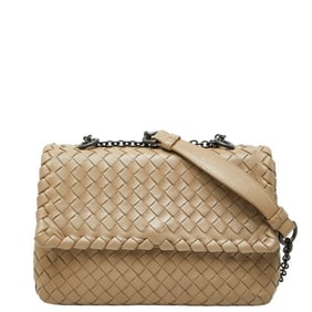 Bottega Veneta Intrecciato Chain Shoulder Bag in Beige Leather for Women