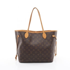 Louis Vuitton Neverfull MM Tote Bag, Coated Canvas and Leather, Monogram, Women's, Brown, M40156