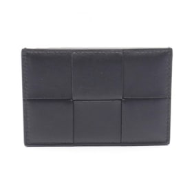 Bottega Veneta Cassette Maxi Intrecciato Business Card Case, Leather, Black, for Men and Women,