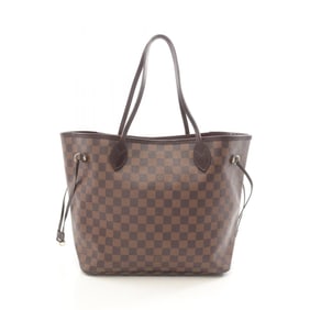 Louis Vuitton Neverfull MM Tote Bag, Coated Canvas and Leather with Damier Finish, Brown, Women's,