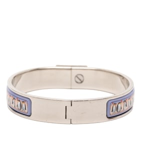 Hermes Hermès Click-Clack PM Penguin Bangle in Silver and Multicolored Metal for Women