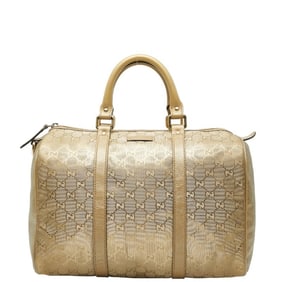 Gucci GG Crystal Mini Boston Handbag 193603 Gold Leather Women's GUCCI