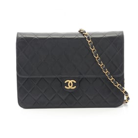 CHANEL Matelasse Shoulder Bag, Lambskin Leather, Women's, Black