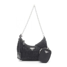 Prada Re-Edition 2005 Shoulder Bag, Nylon and Leather, Women's, Black, 1BH204