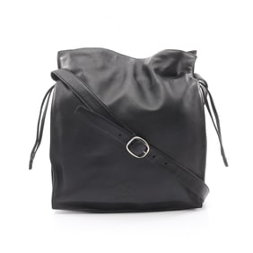 LOEWE Flamenco Shoulder Bag, Leather, Women's, Black, 390.82.008