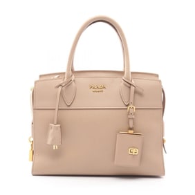 Prada Esplanade SAFFIANO + CITY C Handbag, Saffiano Leather, Women's, Beige, 1BA046