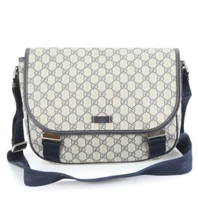 Gucci GG Supreme 201732 Leather Messenger Shoulder Bag in Navy