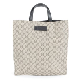 Gucci GG Supreme 456217 Leather Tote Bag, Shoulder Brown, Men's