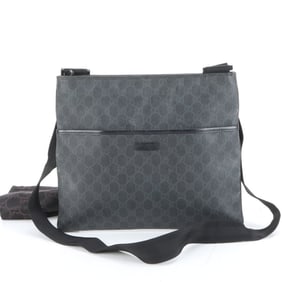 Gucci GG Supreme 162904 Leather Messenger Shoulder Bag in Black for Men