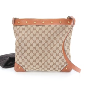 Gucci GG Canvas Studs 120894 Leather Shoulder Bag/Crossbody Bag for Women