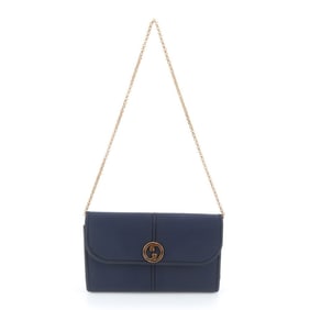 Gucci Old Chain Shoulder Bag One-Shoulder Navy Tote Women's