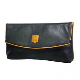 Celine clutch bag leather black brown men's