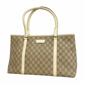 Gucci GG Supreme Tote Bag 114595 Brown White Women's
