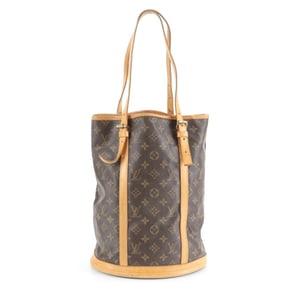 Louis Vuitton Monogram Bucket GM M42236 Leather Tote Bag Shoulder Brown Women's