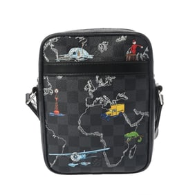 LOUIS VUITTON Louis Vuitton Graphite Map Danube PM NM Black/Grey N40239 Men's Damier Canvas Shoulder