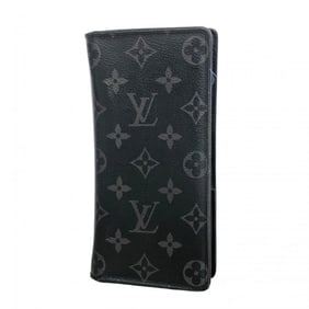 Louis Vuitton Monogram Eclipse Portefeuille Brazza Long Wallet M61697 Black Men's