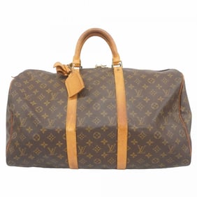 Louis Vuitton Monogram Keepall 50 Boston Bag M41426 Brown Men's and Women's
