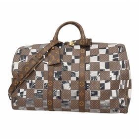 Louis Vuitton Monogram Chess Keepall Bandouliere 50 Boston Bag M20864 Clear Brown Men's Women's